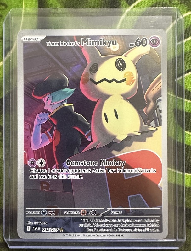 Team Rocket’s Mimikyu 238/217 Me: Ascended Heroes Holo Mint