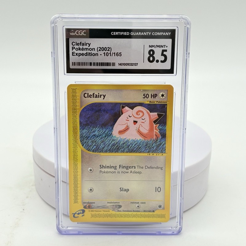 Pokémon TCG Clefairy 2002 Expedition 101/165 Graded CGC NM/Mint+ 8.5 Card