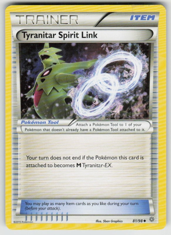 Tyranitar Spirit Link 81/98 Uncommon Ancient Origins Pokemon Moderately Played