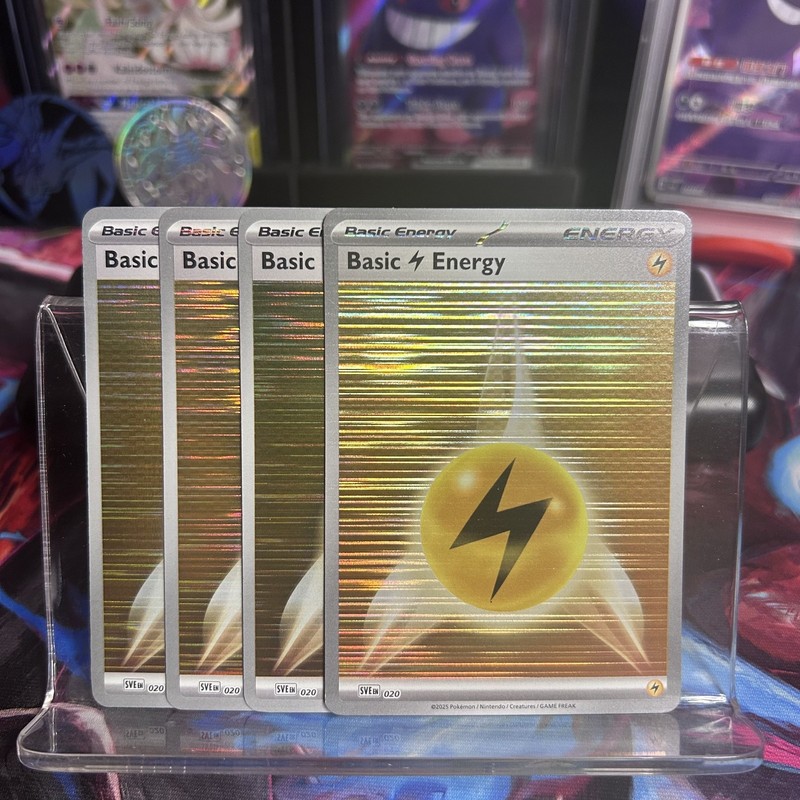 [4x Playset] Lightning Energy 019 Sv: Black Flare White Bolt Pokemon TCG HOLO