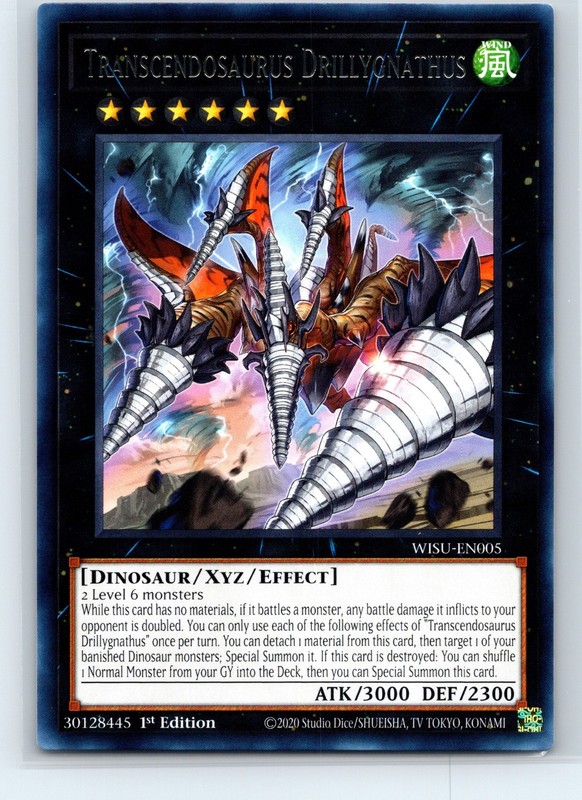 Transcendosaurus Drillygnathus Wild Survivors 1st Edition WISU-EN005 Yugioh NM