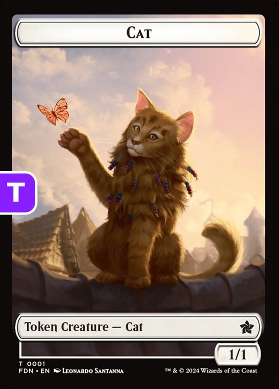 MTG Cat/Spirit Foundations Token Token Creature Cat/Spirit NM