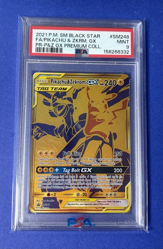 2021 PM SM Black Star FA/Pikachu & Zekrom GX Premium Collection #SM248 PSA 9