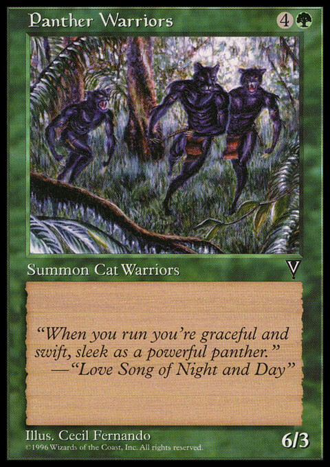 Magic the Gathering MTG Panther Warriors (115) Visions LP