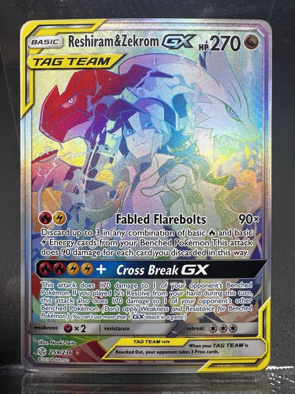 Reshiram & Zekrom GX (Secret) 259/236 Sm-Cosmic Eclipse Holo