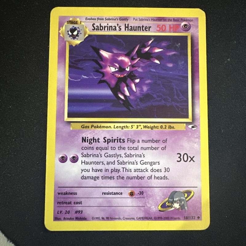 Sabrina’s Haunter 58/132 Uncommon Gym Heroes Pokemon Unlimited Lightly Played