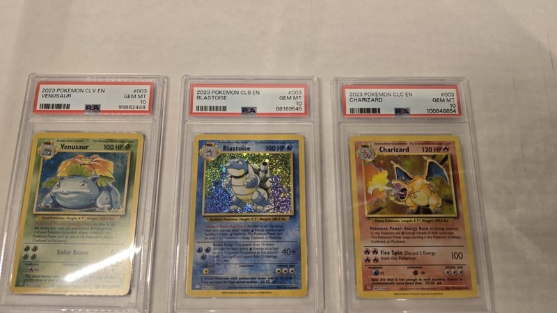 Psa 10 2023 CLV, CLB, CLC, VENUSAUR, BLASTOISE, CHARIZARD, FREE CARD DISPLAY CAS gallery