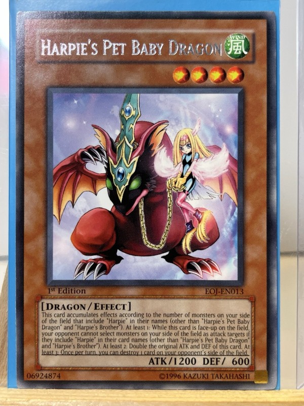 YuGiOh Harpie’s Pet Baby Dragon | EOJ-EN013 | 1st Edition | Rare | LP