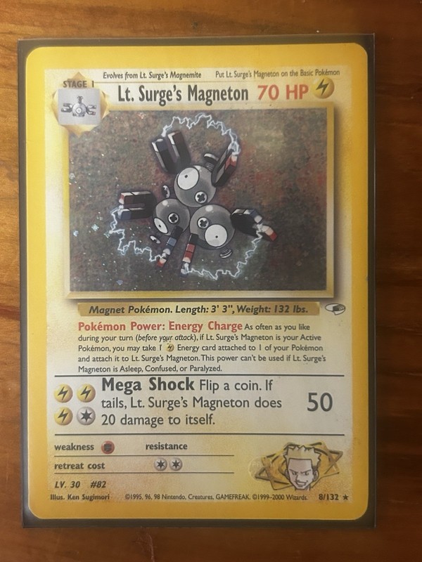 Pokémon TCG Lt. Surge's Magneton 8/132 Gym Heroes Holo Rare English gallery