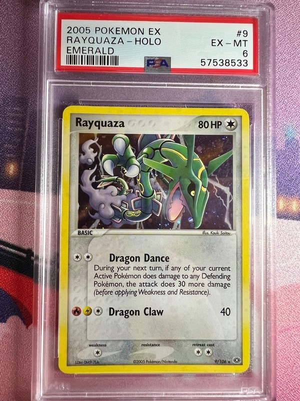Rayquaza Holo 9/106 – Emerald – PSA 6