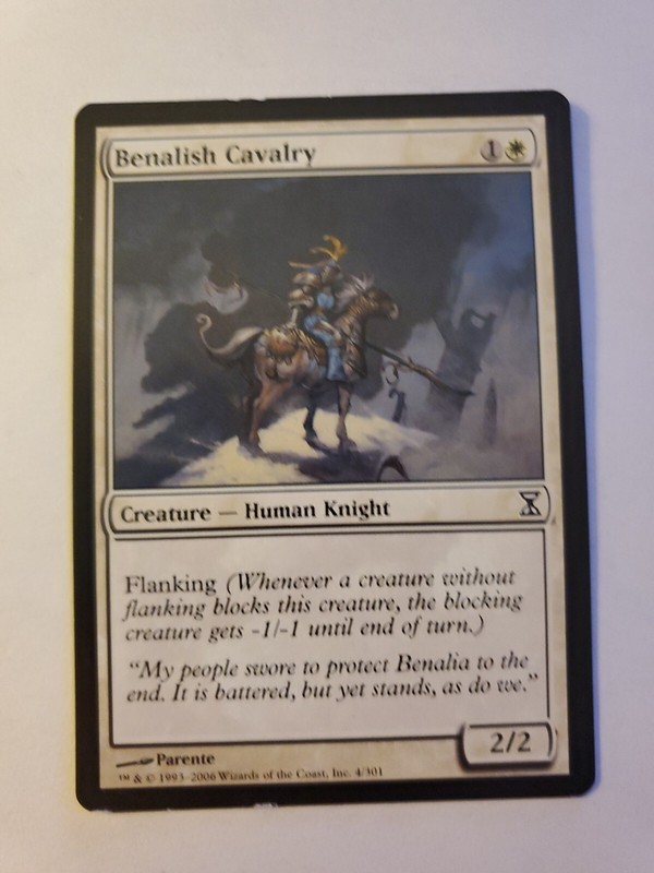 MTG Magic The Gathering Card Benalish Cavalry Creature Human Knight White Time S