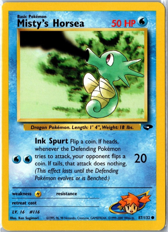 Pokemon Card – Misty’s Horsea 87/132 Gym Challenge Common Unlimited MP