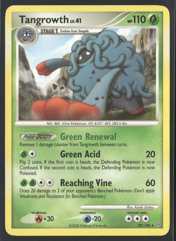 Tangrowth 29/100 Rare Stormfront Pokemon Moderately Played