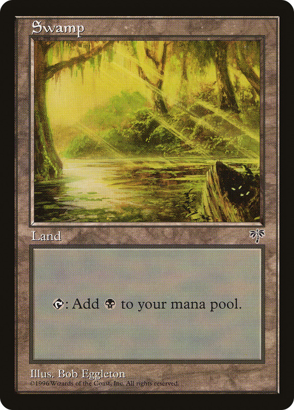 Swamp (Eyes in Log) (HP) Mirage MIR Magic MTG
