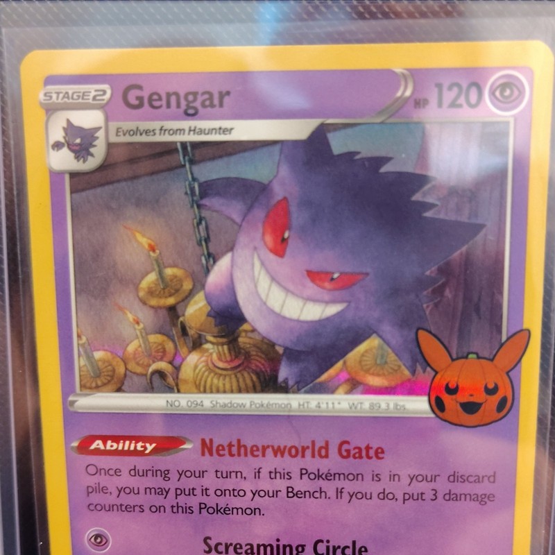 Pokémon Gengar 066/196 Trick or Trade 2023 Holo Rare Stamped English 120 HP
