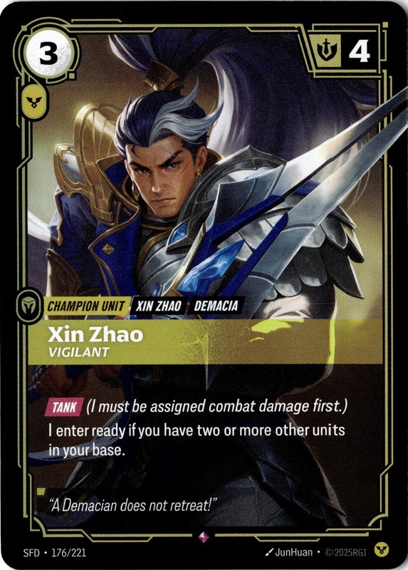 Xin Zhao – Vigilant – NM Rare – Spiritforged 176/221