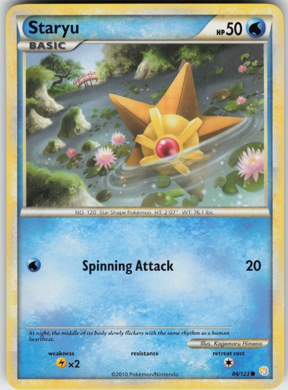 Played Staryu 84/123 Common HeartGold SoulSilver