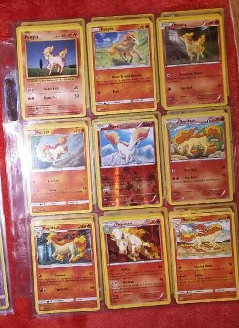 Pokemon Card/Tarjeta 5 Ponyta and 4 Rapidash cards, so adorable.