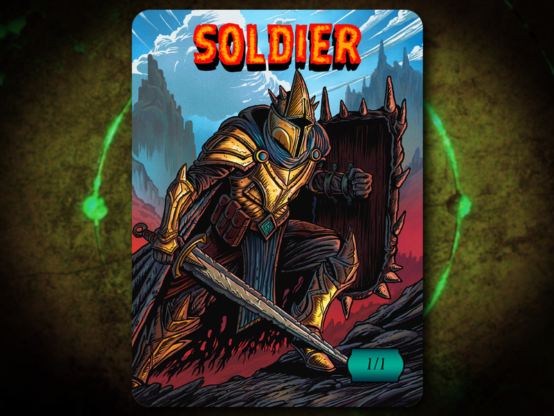 Soldier 1/1 Full Art Token [by Darkside Tokens] Magic the Gathering MTG!
