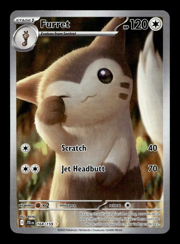 Furret 168/159 SV09: Journey Together Holofoil Illustration Rare Pokemon TCG