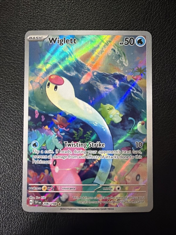 Wiglett Scarlet & Violet Base Set Illustration Rare Card 206/198 NM Condition