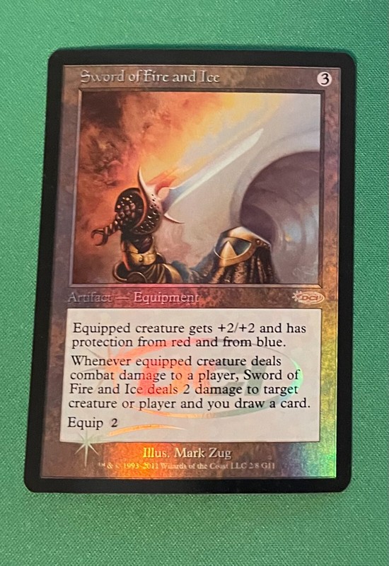 MTG Judge Promo Sword of Fire and Ice WATER DAMAGED SEE PHOTOS