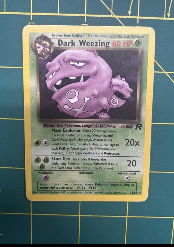 Pokémon TCG Dark Weezing 31/82 Rare Team Rocket Unlimited non holo