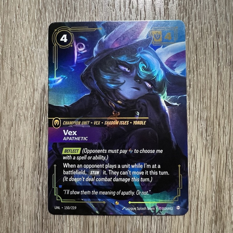 Vex Apathetic 150/219 – League of Legends Riftbound TCG: Unleashed NM FREE SHIP