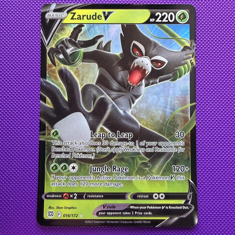 Zarude V 016/172 Holo V Rare Brilliant Stars Pokemon Near Mint