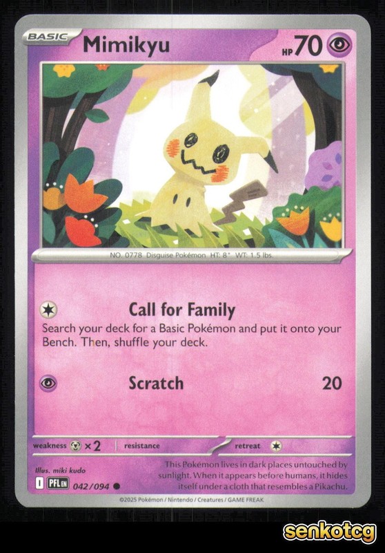 🎴 Mimikyu 042/094 Phantasmal Flames NM 🎨 kudo