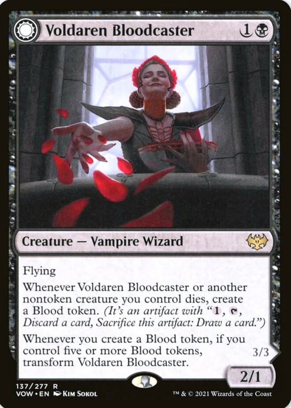 X 1 Voldaren Bloodcaster NM-M Innistrad: Crimson VOW 137 MTG Magic The Gathering