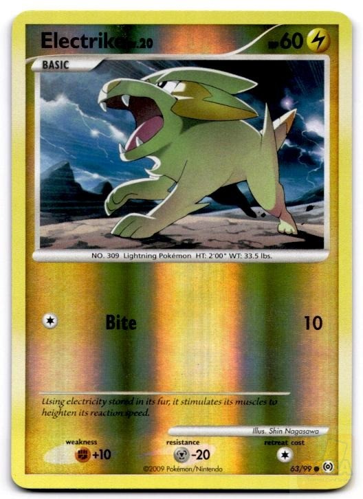 Electrike 63/99 Common Arceus Pokemon Reverse Holo Lightly Played