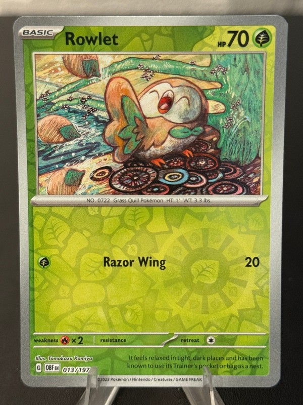 Rowlet Reverse Holo Common SV03: Obsidian Flames 013/197 NM