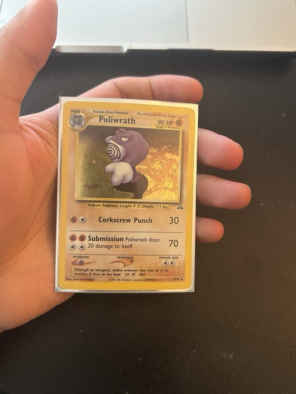 Pokémon Poliwrath English Regular 2001 Card 9/75 90 HP Stage 2 Tadpole TCG