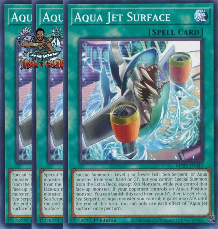 Yugioh! 3x Aqua Jet Surface MP25-EN416 Common 1st Ed NM