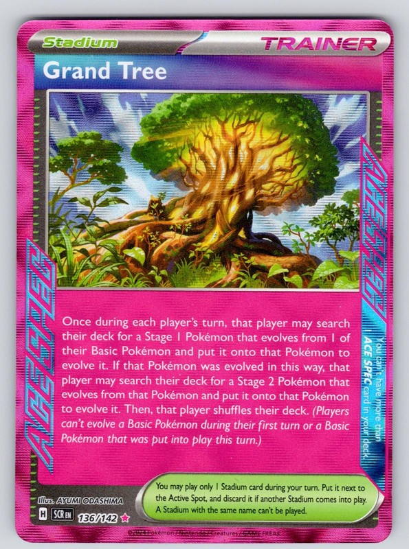 Grand Tree 136/142 Holo ACE SPEC Rare Stellar Crown Pokemon Near Mint