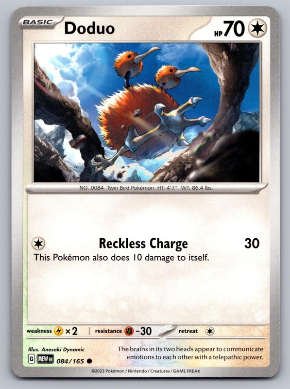 Doduo 084/165 Common 151 Pokemon Near Mint