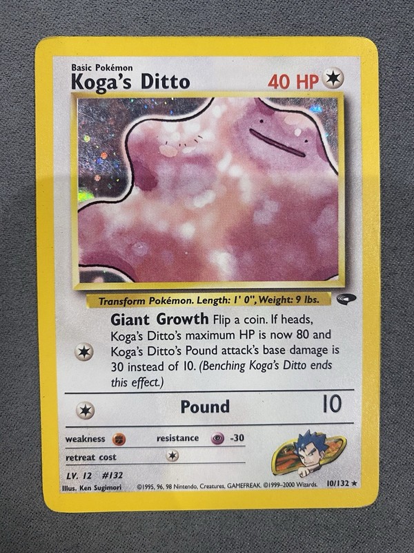 Pokémon TCG WOTC Kogas Ditto Gym Challenge Holo Card 10/132 – MP