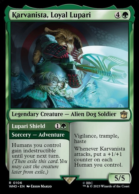 Karvanista, Loyal Lupari 0106 Non Foil Rare Doctor Who Commander MTG Near Mint