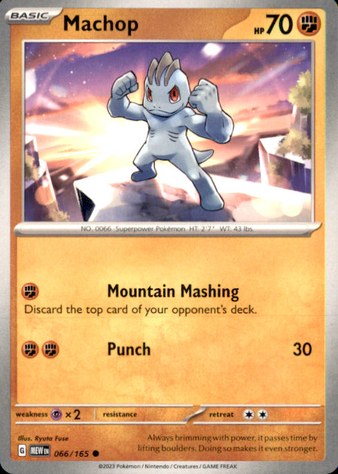 Machop Common SV: Scarlet & Violet 151 066/165 NM Ryuta Fuse 2023