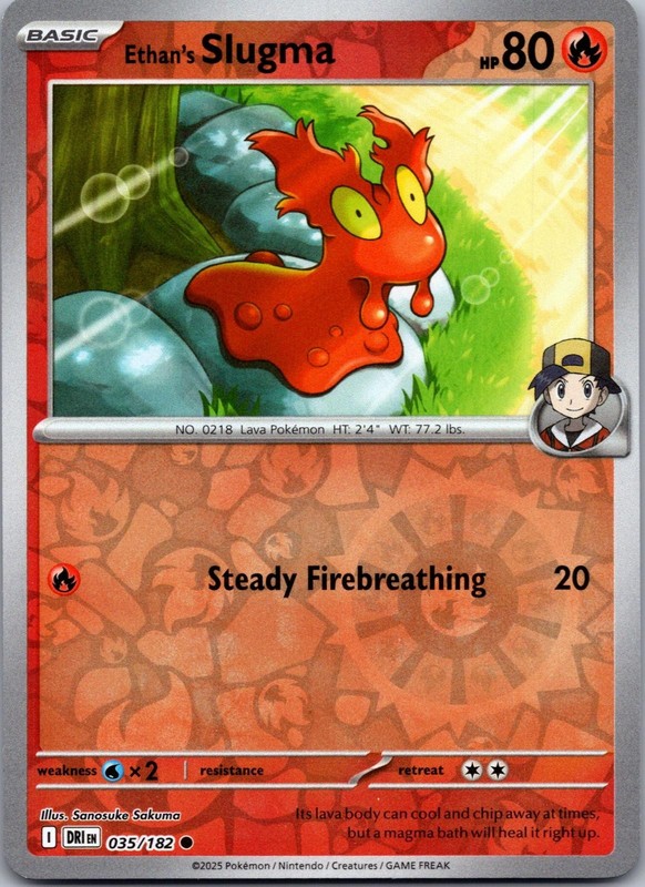 Ethan’s Slugma 035/182 Common Destined Rivals Pokemon Reverse Holo Near Mint
