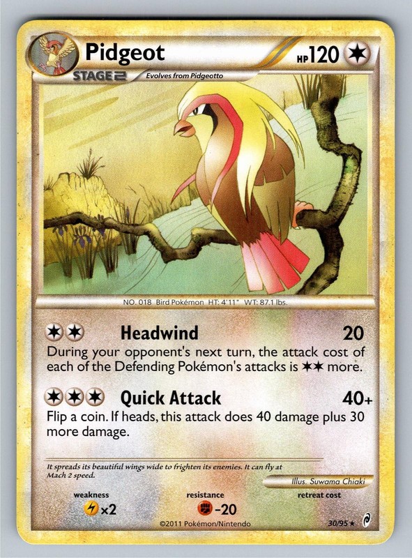 Pidgeot 30/95 Rare Call of Legends Pokemon Lightly Played