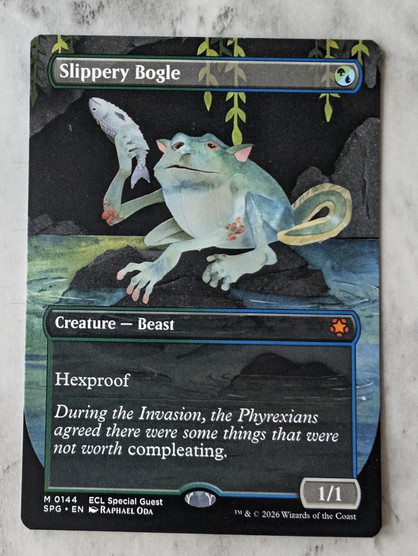 Slippery Bogle (Borderless) Mythic | MTG SPG ECL Special Guest | Hexproof Beast