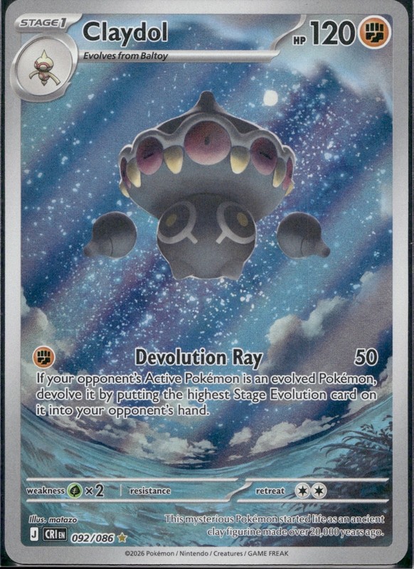 Claydol Illustration Rare ME04: Chaos Rising 092/086 NM
