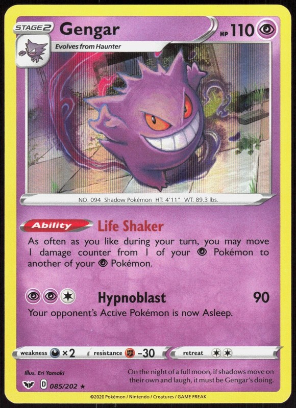Sword & Shield Gengar 085/202 Holo Rare Pokemon Holo NM/M