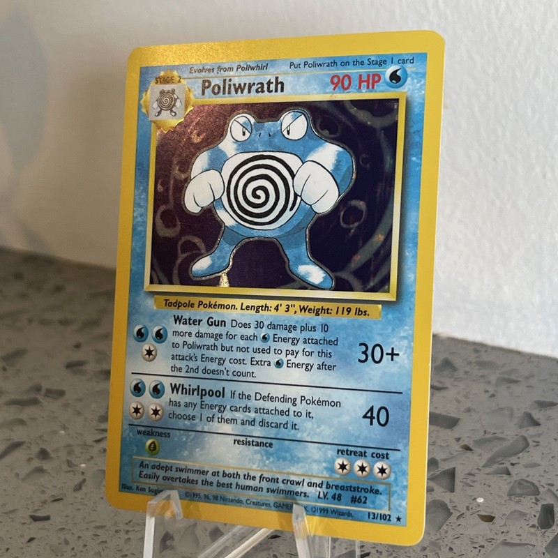 NM/MINT Pokémon TCG Poliwrath Base Set Holo Rare Card 13/102 gallery