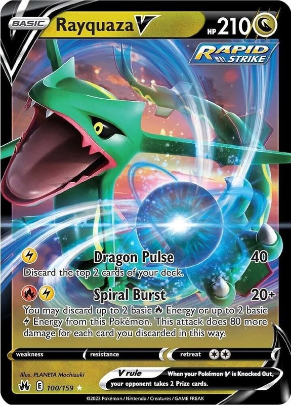Pokemon Crown Zenith Ultra Rare Rayquaza V 100/195 – Near Mint (NM)
