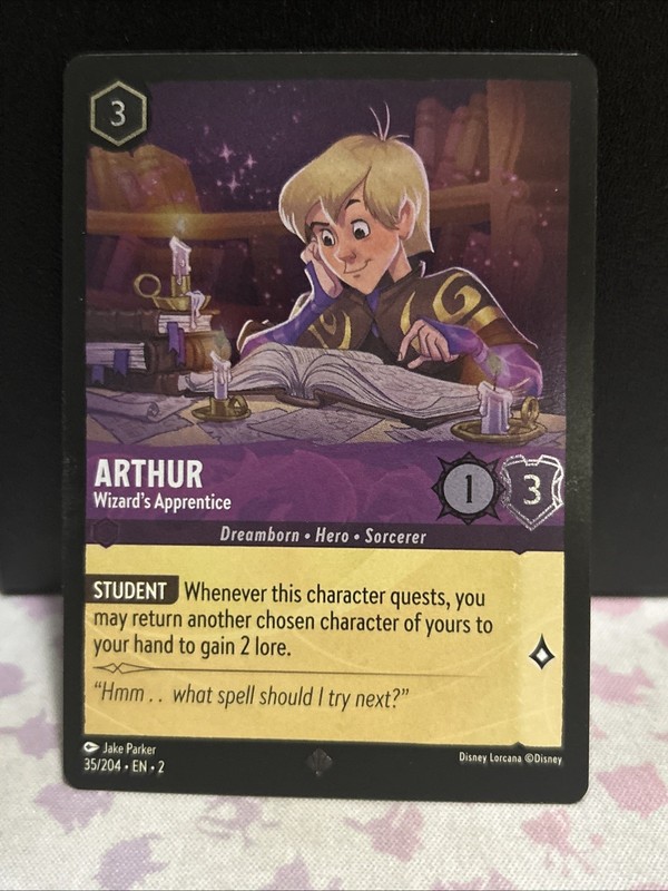 1x Arthur – Wizard’s Apprentice – 35/204 – Super Rare – Cold Foil NM-Mint Disney