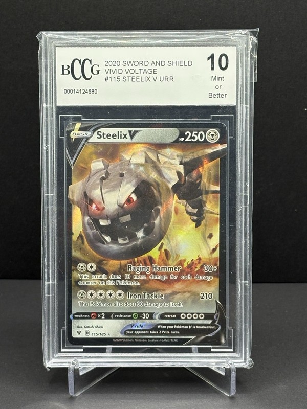 Pokémon TCG Steelix v Ultra Rare Card Vivid Voltage 115/185 Graded = Yes