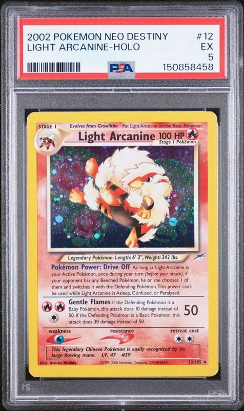 2002 Pokemon Neo Destiny 12 Light Arcanine Holo PSA 5 154858533